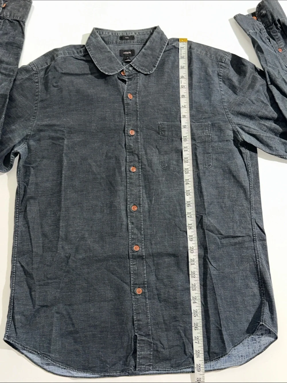 J. Crew Men's Navy Button-Down Casual Shirt Size L vintage